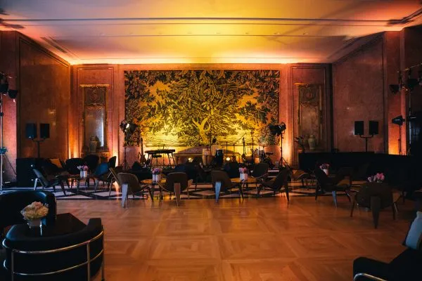 Elegant purpose built room dividers made cosy areas in the already fabulous Four Seasons Ballroom
